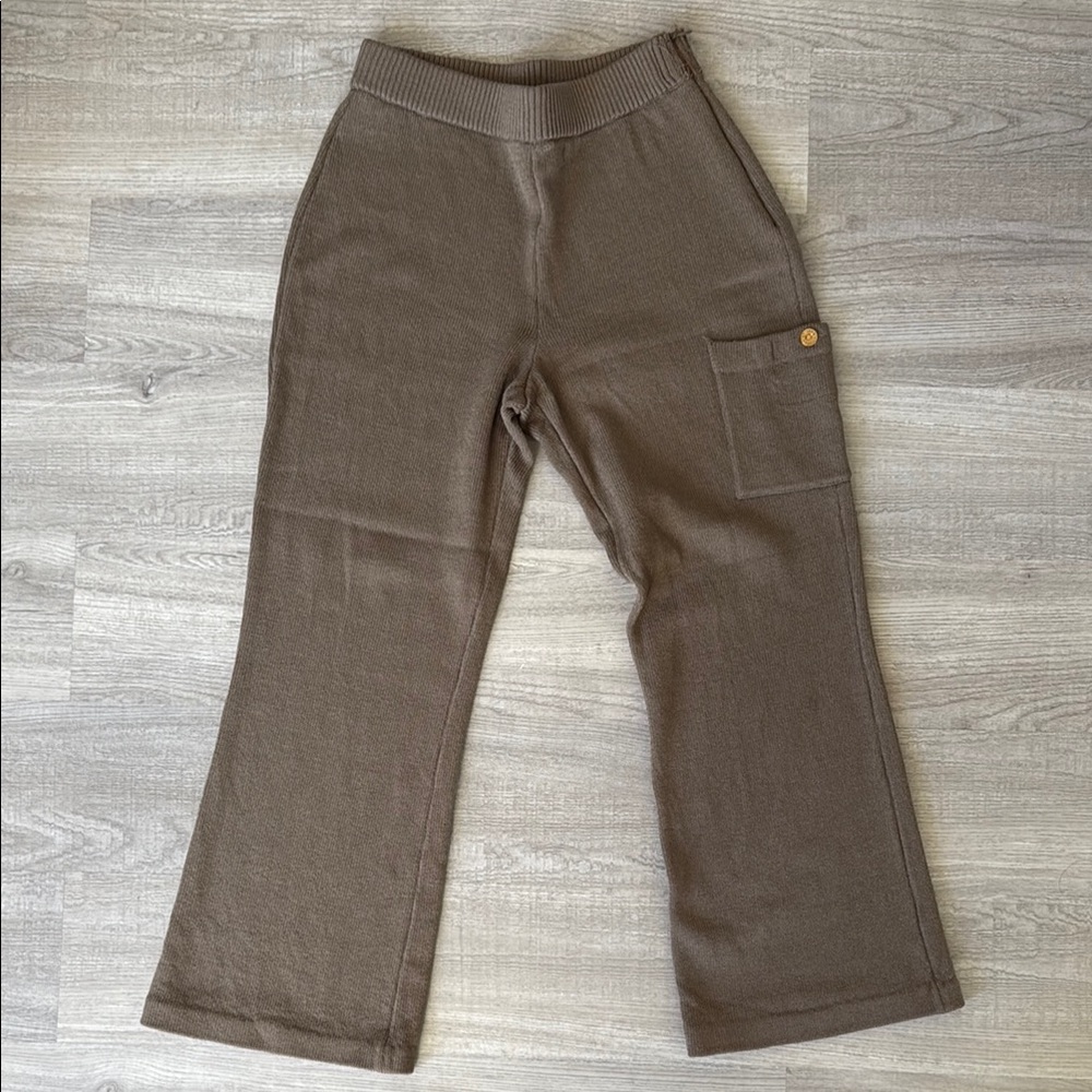 Saint John Brown Knit Wide-Leg Pants